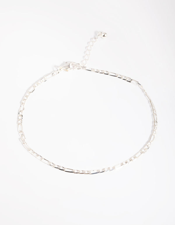 Silver Figaro Anklet