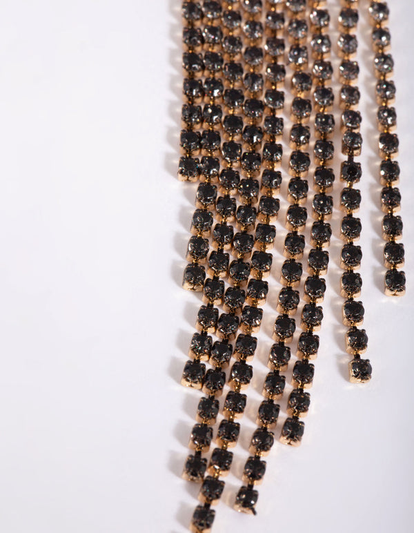 Gold Ombre Diamante Drop Earrings