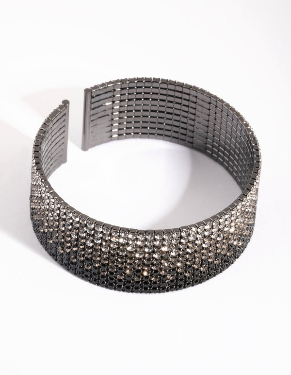 Gunmetal Ombre Diamante Cuff Bracelet