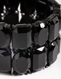 Matte Black Diamante Stretch Bracelet - link has visual effect only