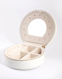 Small Round White Jewellery Box - link has visual effect only