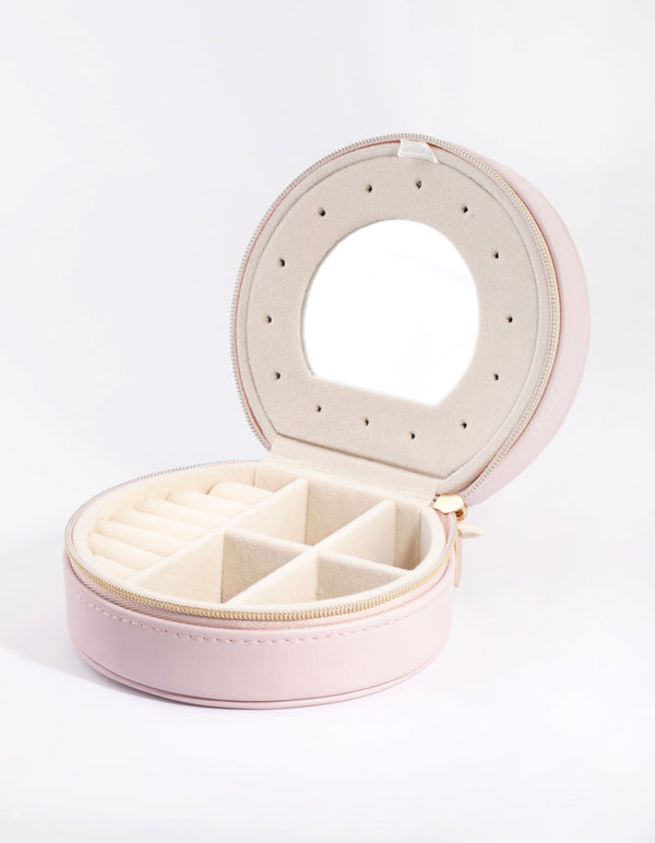 Small Round Lilac Jewellery Box