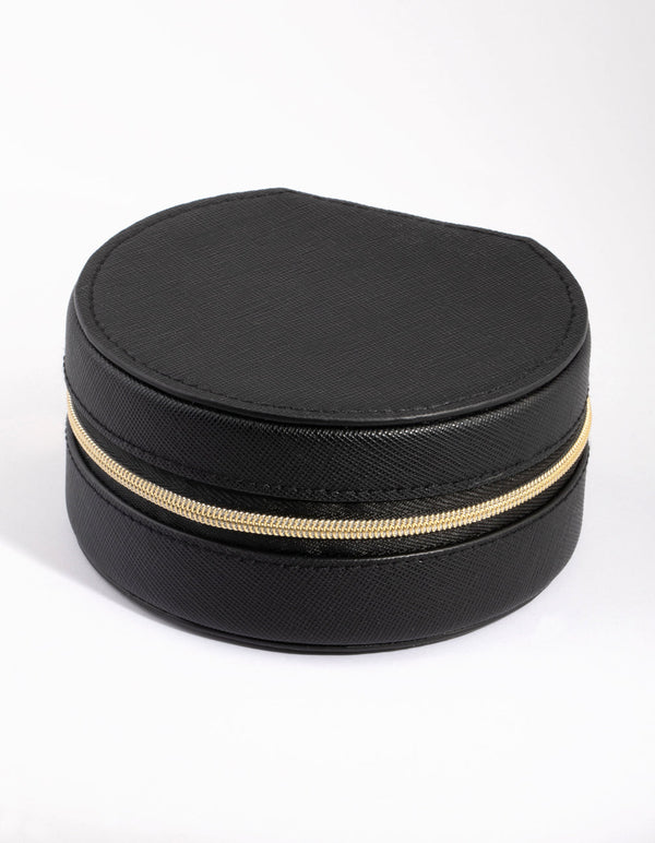 Small Round Black Jewellery Box
