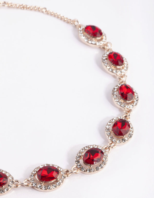 Red Circle Choker Necklace