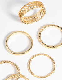 Gold Plated Textured Ring Pack - link has visual effect only