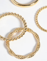 Gold Plated Textured Ring Pack - link has visual effect only