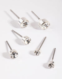 Silver Diamante Stud Earring Pack - link has visual effect only