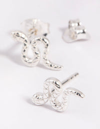 Sterling Silver Snake Stud Earrings - link has visual effect only