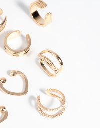 Gold Textured Ear Cuff Earring Pack - link has visual effect only