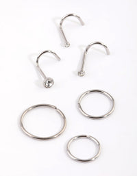 Surgical Steel Diamante Nose Stud Pack - link has visual effect only