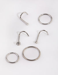 Surgical Steel Diamante Nose Stud Pack - link has visual effect only