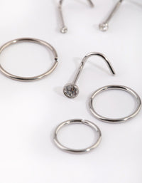 Surgical Steel Diamante Nose Stud Pack - link has visual effect only