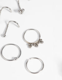 Surgical Steel Cluster Nose Stud and Ring Pack - link has visual effect only