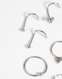 Surgical Steel Cluster Nose Stud and Ring Pack - link has visual effect only