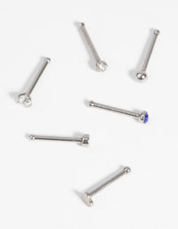 Surgical Steel Heart Nose Stud Pack with Diamantes - link has visual effect only