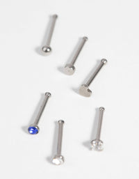 Surgical Steel Heart Nose Stud Pack with Diamantes - link has visual effect only