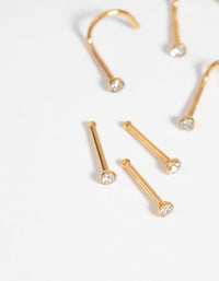 Gold-Plated Surgical Steel Nose Stud Pack - link has visual effect only