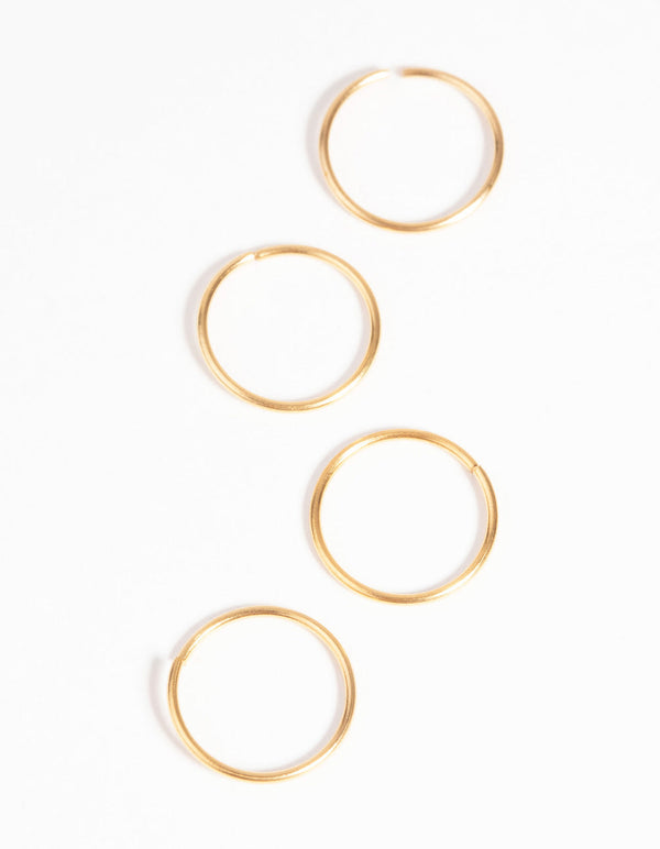 Gold-Plated Surgical Steel Nose Ring Pack
