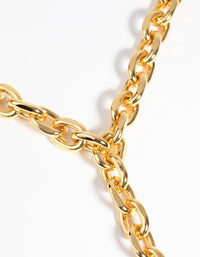 Gold Plated Oval Lariat Necklace - link has visual effect only