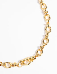 Gold Plated Oval Chain Fob Necklace - link has visual effect only
