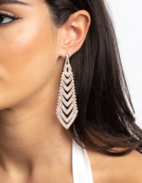 Rose Gold Diamante Earrings - link has visual effect only