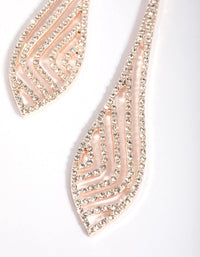 Rose Gold Teardrop Diamante Earrings - link has visual effect only