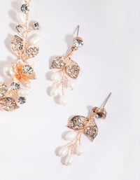 Rose Gold Diamante and Pearl Necklace - link has visual effect only