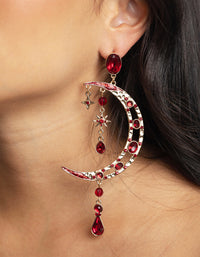 Red Moon Statement Earrings - link has visual effect only