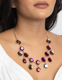 Red Geometric Stone Statement Necklace - link has visual effect only