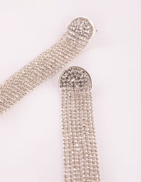 Silver Waterfall Diamante Drop Earrings - link has visual effect only