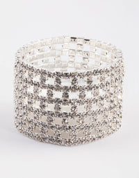 Silver Diamante Mesh Bracelet - link has visual effect only