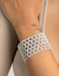 Silver Diamante Mesh Bracelet - link has visual effect only