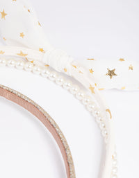 Kids Glitter Star and Pearl Headband Pack - link has visual effect only
