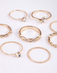 Gold and Diamante Chain Ring Pack - link has visual effect only