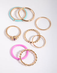 Gold Enamel Band Ring Pack - link has visual effect only
