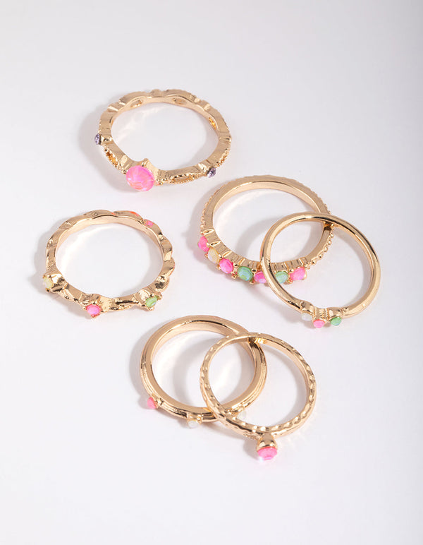 Gold Stone Ring Pack