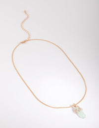 Gold Green Fluorite Shard Necklace - link has visual effect only