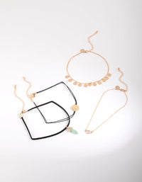 Green Semi-Precious Jingle Choker Necklace Pack - link has visual effect only