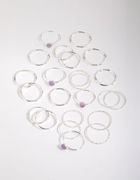 Silver Amethyst Ring Stack Pack - link has visual effect only
