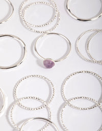Silver Amethyst Ring Stack Pack - link has visual effect only