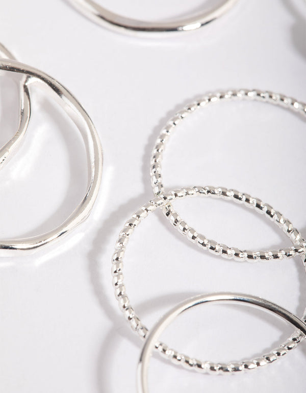 Silver Amethyst Ring Stack Pack