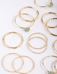 Gold Green Fluorite Ring Stack Pack - link has visual effect only