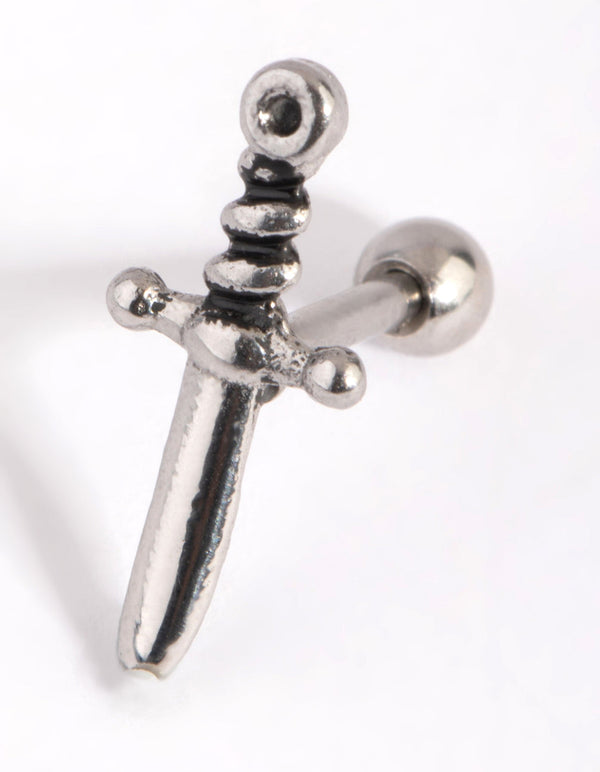Surgical Steel Dagger Barbell Studs