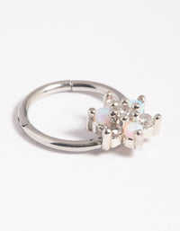Surgical Steel Pretty Flower Clicker Ring - link has visual effect only