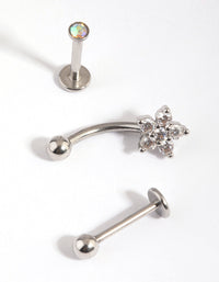 Surgical Steel Flower Mixed Earring Pack - link has visual effect only