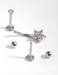 Surgical Steel Flower Mixed Earring Pack - link has visual effect only