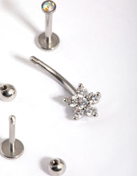 Surgical Steel Flower Mixed Earring Pack - link has visual effect only