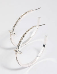 Silver Shooting Star Hoop Earrings - link has visual effect only