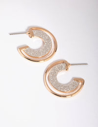Silver Glitter Hoop Earrings - link has visual effect only