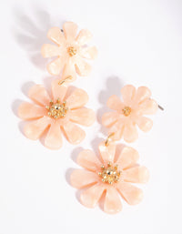 Pink Flower Drop Earrings - link has visual effect only
